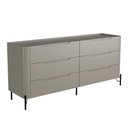 Ver imagem 1 de Cômoda Quarto 178cm Casal 6 Gavetas Blen Grigio/Preto I06 - Mpozenato