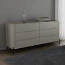 Ver imagem 2 de Cômoda Quarto 178cm Casal 6 Gavetas Blen Grigio/Preto I06 - Mpozenato