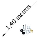 Ver imagem 3 de 2 Antena Px Inox Mini Maria Mole 1,40 metros Suporte Dianteiro Volvo Fh Parabrisa Parafusos Anti-Fur