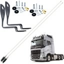 Ver imagem 1 de 2 Antena Px Inox Mini Maria Mole 1,40 metros Suporte Dianteiro Volvo Fh Parabrisa Parafusos Anti-Fur