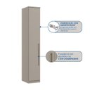Ver imagem 3 de Módulo de Guarda Roupa 1 Porta Elegance Cinza/Níquel