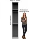 Ver imagem 6 de Módulo de Guarda Roupa 1 Porta Elegance Cinza/Níquel