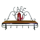 Ver imagem 1 de Prateleira de Café Porta Tempero 60cm Tema Bule Vermelho Sudeste Rústico