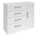 Ver imagem 2 de Cômoda para Quarto 1 Porta 4 Gavetas - Firenze-Branco - Móveis D'Doro