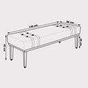 Ver imagem 3 de Recamier Decorativo 140cm Base Madeira Maciça Kors Veludo Bege G63 - Gran Belo