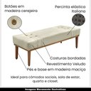 Ver imagem 4 de Recamier Decorativo 140cm Base Madeira Maciça Kors Veludo Bege G63 - Gran Belo