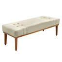 Ver imagem 2 de Recamier Decorativo 140cm Base Madeira Maciça Kors Veludo Bege G63 - Gran Belo