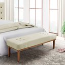 Ver imagem 1 de Recamier Decorativo 140cm Base Madeira Maciça Kors Veludo Bege G63 - Gran Belo