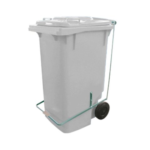 Lixeira 120l Retangular C/ e Rodas Branco Lar Plasticos 45