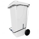 Ver imagem 2 de Lixeira 120l Retangular C/ e Rodas Branco Lar Plasticos 45