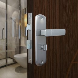 Fechadura para Porta de Banheiro com Espelho Capri 40mm MGM Alumínio - 3 Fechadura para Porta de Banheiro com Espelho Capri 40mm MGM Alumínio - 3
