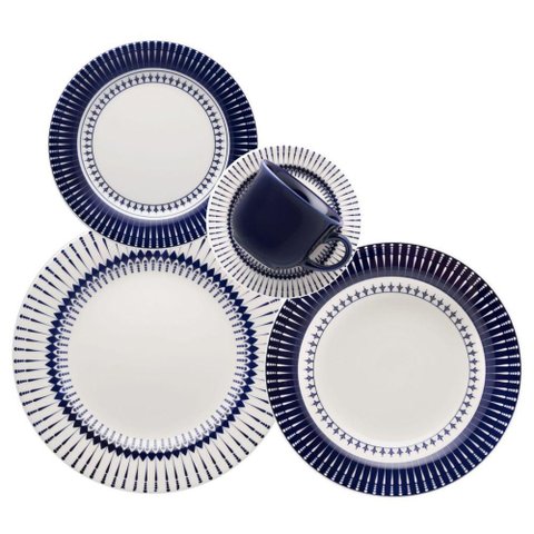 Jogo de Jantar em Cerâmica Donna com 30 Peças Oxford Colb