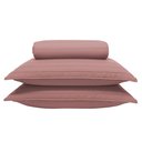 Ver imagem 1 de Kit Cobre Leito Casal Liso Stripes Rosewood - Soft Dream - 2,20x2,40m