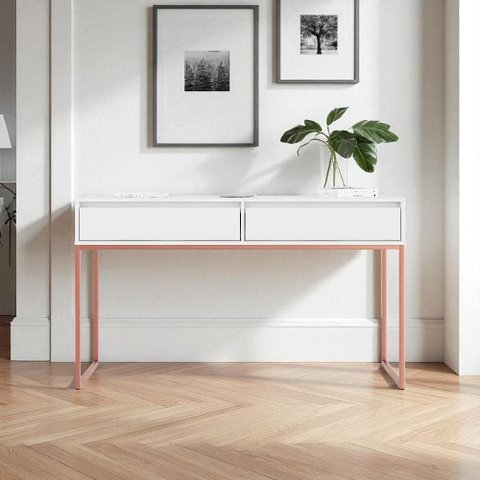 Aparador Buffet Industrial 2 Gavetas MDF-MDP 110cm Branco Mais de Casa