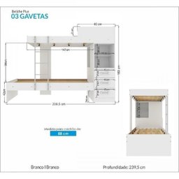 Beliche Plus com 3 Gavetas - 3