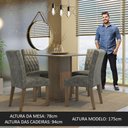 Ver imagem 3 de Conjunto Sala de Jantar Mesa Tampo de Madeira 4 Cadeiras Rustic/cinza/silver Livia Madesa