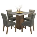 Ver imagem 2 de Conjunto Sala de Jantar Mesa Tampo de Madeira 4 Cadeiras Rustic/cinza/silver Livia Madesa