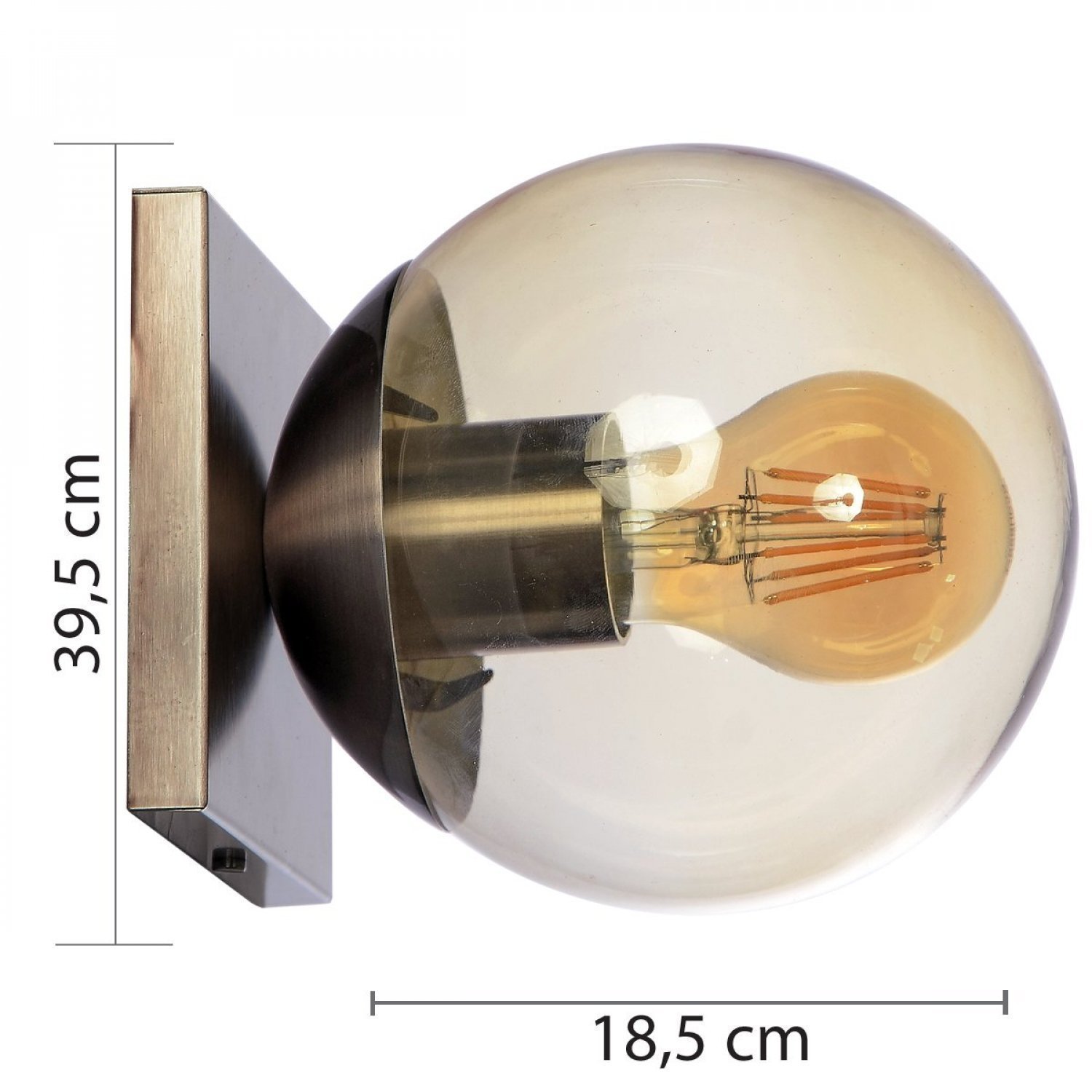 Arandela Bivolt Redonda 18,5x39,5cm 1 Lâmpada Infinity Lux - 3