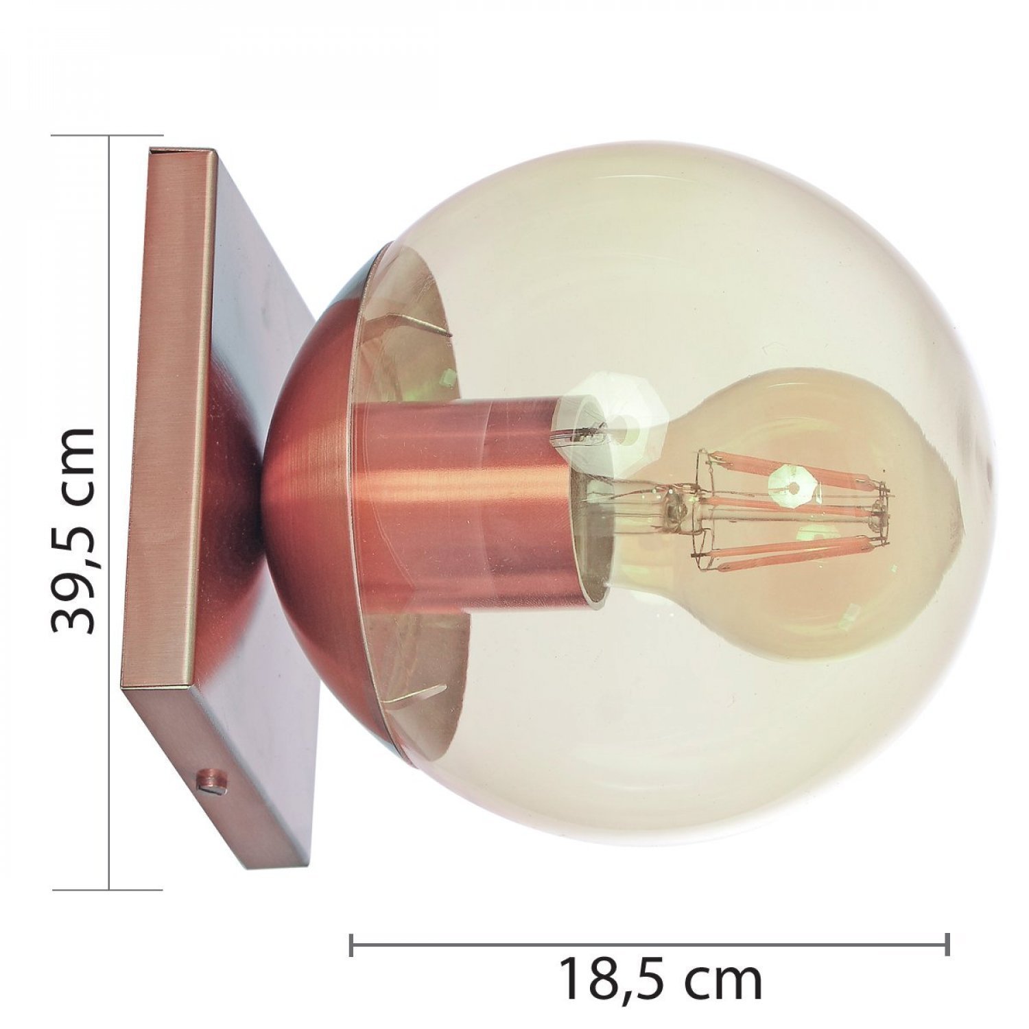 Arandela Bivolt Redonda 18,5x39,5cm 1 Lâmpada Infinity Lux - 3