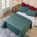 Ver imagem 5 de Cobre Leito Lótus Casal 3 Peças Matelado Verde