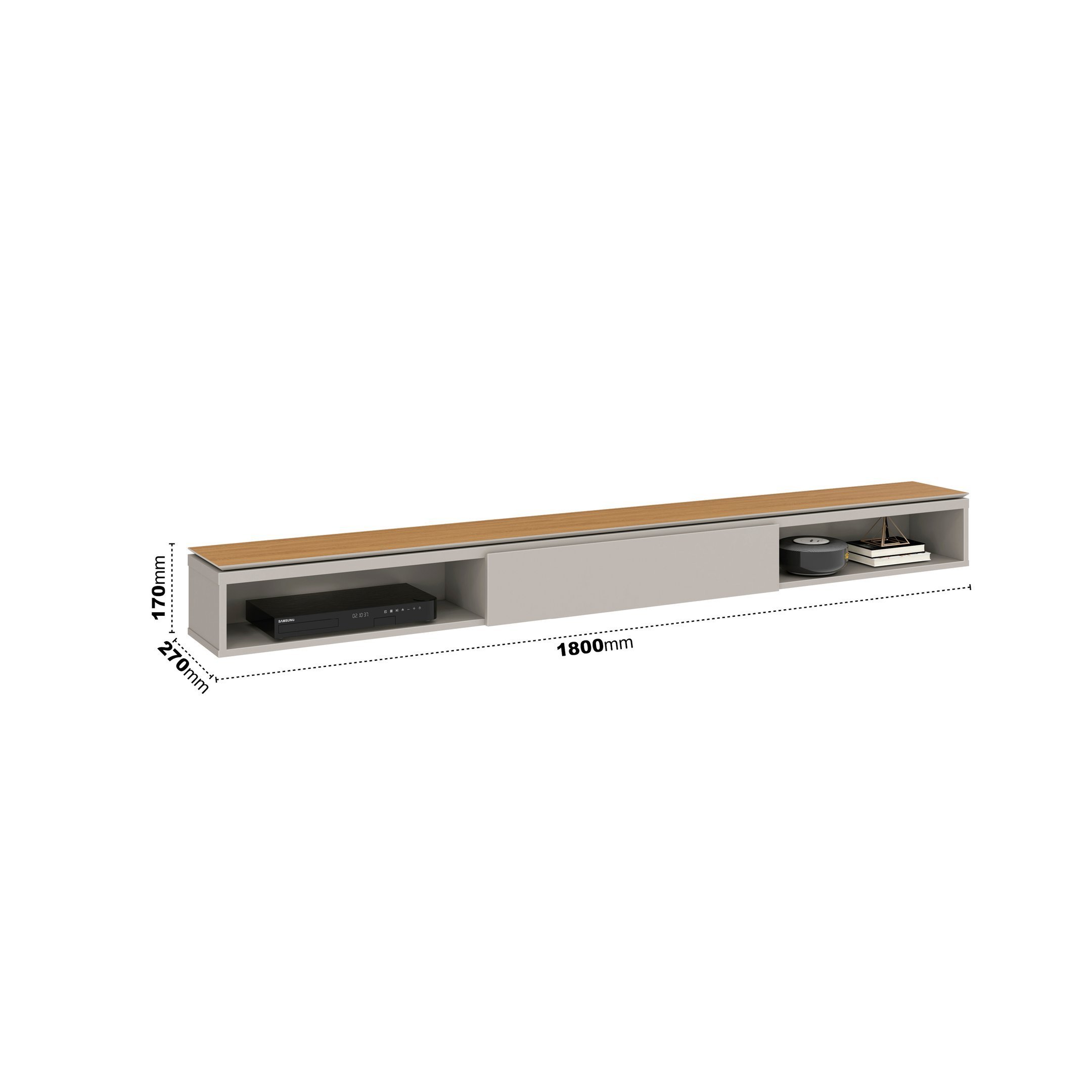 NICHO UNIVERSAL RACK BANCADA  DE PAREDE PARA TV 1.8 - FENDI/FREIJÓ - 4