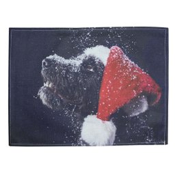 Jogo Americano Estampa Natal Cachorro Natalino 8 Peças - 1