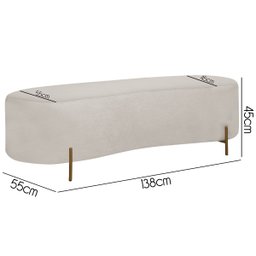 Puff Recamier Orgânico Maitê 1,38m para Quarto Loja Bouclê Bege Sofa Store - 5