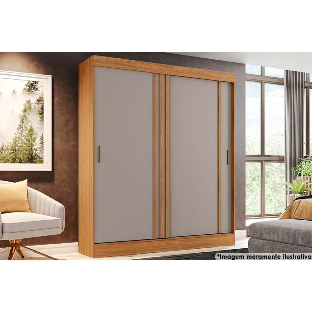 Guarda Roupas 2 Portas de Correr e 2 Gavetas Briz B353 Flex Nature-off ...