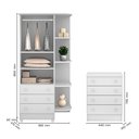 Ver imagem 3 de Conjunto para Quarto de Bebê Completo Berço com Colchão Cômoda e Roupeiro Doce Sonho Branco Qmovi