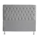 Ver imagem 3 de Kit Cabeceira de Cama Box e Calçadeira Baú Paris King 195 Cm Capitonê Suede Prata Eli Móveis