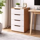 Ver imagem 1 de Gaveteiro Madri 4 Gavetas Branco/freijó - Politorno