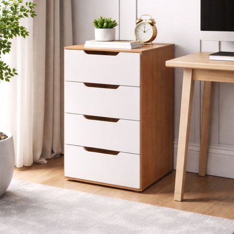 Gaveteiro Madri 4 Gavetas Branco/freijó - Politorno