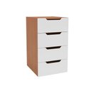 Ver imagem 2 de Gaveteiro Madri 4 Gavetas Branco/freijó - Politorno