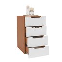 Ver imagem 3 de Gaveteiro Madri 4 Gavetas Branco/freijó - Politorno