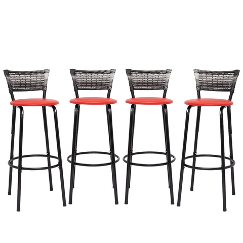 Kit 4 Banquetas Alta para Cozinha Junco Degradê Bancada Bistrô Balcão Ilhas Área Gourmet Piscina