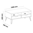 Ver imagem 2 de Mesa De Centro Carvalho/grafite/Branco 2 Gaveta 2 Nichos