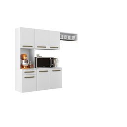 Armário de Cozinha com Balcão Compacta Suspensa Carol Branco - Aramoveis - 2