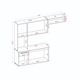 Armário de Cozinha com Balcão Compacta Suspensa Carol Branco - Aramoveis - 4