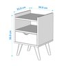 Mesa de Cabeceira para Quarto com Nicho Decorativo:off Freijo - 4