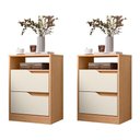 Ver imagem 2 de Kit 2 Mesas de Cabeceira Sole 2 Gavetas Flex Freijó/off White - Móveis Albatroz