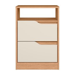 Kit 2 Mesas de Cabeceira Sole 2 Gavetas Flex Freijó/off White - Móveis Albatroz - 3