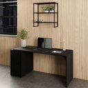 Ver imagem 3 de Nicho Parede Industrial 3 Prateleiras MDF MDP Preto F5 Office