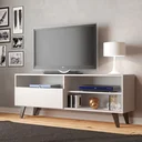 Ver imagem 1 de Rack para TV até 55 Polegadas 136cm Att 3 Nichos 1 Porta Detroit Branco