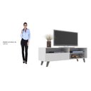 Ver imagem 4 de Rack para TV até 55 Polegadas 136cm Att 3 Nichos 1 Porta Detroit Branco