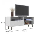 Ver imagem 3 de Rack para TV até 55 Polegadas 136cm Att 3 Nichos 1 Porta Detroit Branco