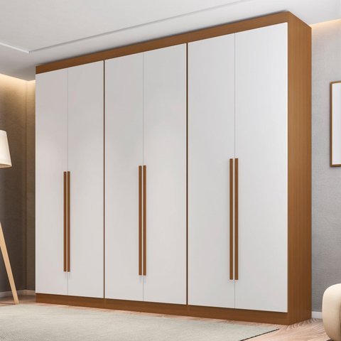Guarda-Roupa Closet 3 Módulos Roupeiro 6 Portas 6 Gavetas Versatille Yescasa