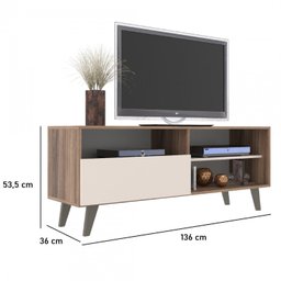 Rack Para TV att 55 Polegadas 3 Nichos 1 Porta Detroit - 3