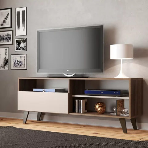 Rack para TV até 55 Polegadas 136cm Att 3 Nichos 1 Porta Detroit