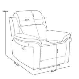 Poltrona do Papai Retrátil Reclinável Elétrica com Usb Léon L06 Couro Marrom - Lyam Decor - 5