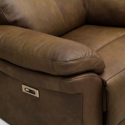 Poltrona do Papai Retrátil Reclinável Elétrica com Usb Léon L06 Couro Marrom - Lyam Decor - 2